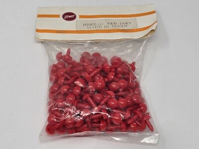 Bulk VTG Zims 10mm Red Half Round Plastic Safety Eyes Noses Amigurumi Craft Doll