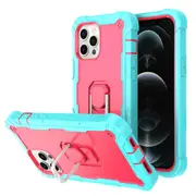 MCC Stylish Shockproof iPhone 12 Pro Max Case Cover Apple Heavy Duty Tough [Light Blue+Magenta]