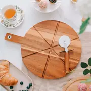 Clevinger 2pc Acacia Wood Pizza Board With Cutter