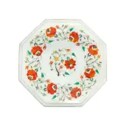 12" Marble side Table Top Pietra Dura Carnelian Handmade Craft For Home Decor