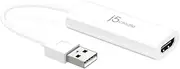 j5create USB A to HDMI Display Adapter - USB 3.0/2.0 to HDMI 1080P Cable Converter Adapter for PC, Laptop, Windows, Mac (JUA195)