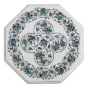 12" Marble Corner / Side Table Handicraft pietra dura inlay art Decor