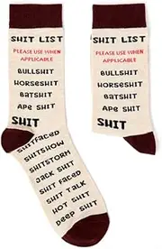 [Urban Eccentric] Unisex Shit List Socks | Gift | 1 Pair | Cotton Rich Socks | Premium Socks | Novelty | Gifts, Multicolour, 8-12 US