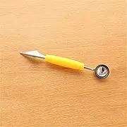 AUWANGAOFEI Stainless Steel Watermelon Digging Ball Spoon Melon Fruit Spoon Dual-use Fruit Knife Kitchen Gadget (Color : Yellow)