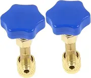 SWOOMEY 2pcs Brass Flow Control Valves for Refrigerant Charging Hose Safety Adapter Tool for Air Conditioning Compact Design Durable Material Prevents Accidental Leaks