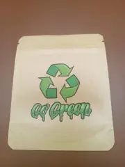 10 X Go Green Mylar Reusable Ziplock Smellproof Bag Stash Baggies 9cm X 12cm