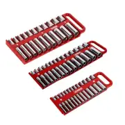 60161-3-Piece Red Magnetic Socket Holder Set - 1/4-Inch, 3/8-Inch, and 1/2-In...