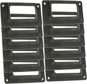 12pcs Wrought Iron Business Card Frame Holder Antique Vintage Metal Label Frame Cupboard Label Frame Drawer Tag Frames Drawer Label Frames Drawer Tag Label Frame Label Frame Card