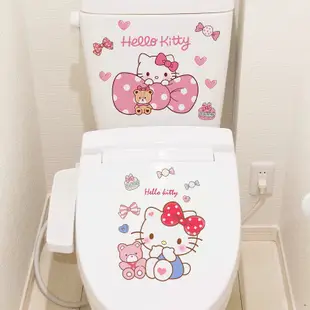 Hello Kitty 可愛 馬桶貼紙 裝飾貼 馬桶蓋貼畫 馬桶貼 自粘貼  防水貼 廁所衛生間裝飾牆貼 居家裝飾 牆布