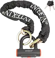 INTEKIN Motorcycle Lock 3.3FT/100cm Bicycle Chain Locks 8mm/10mm Thick Bike Lock Heavy Duty Security Chain Anti Theft with 16mm U-Lock for Bikes, Gates, E-Bikes