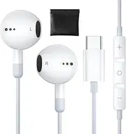 USB C Headphones for iPhone 16/16 Plus/16 Pro/16 Pro Max, USB C Earphones with Mic Volume Control Wired Earbuds USB Type C Headphones for iPhone 15 Pro Max Plus iPad Pro Galaxy S25/S24 Ultra Pixel 9