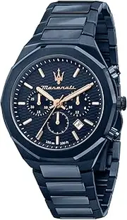 [Official Genuine Product] Maserati Stile 45mm Men's Chronograph Quartz Watch R8873642008, Night Light Dial Pointer, Water Resistant Level 10 ATM, Japanese Movement [2 Year Warranty]