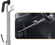 ASENDIWAY Universal Steering Wheel Brake Lock Anti-Theft Retractable Double Hook Car Clutch Pedal Lock for Car Truck SUV Van Security with 3 Keys