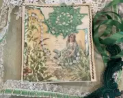 Irish Green Junk Journal insert lot Cards, Pockets, Ephemera SALE