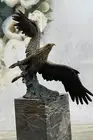 Art Deco Multi Color Patina American Bald Eagle Classic Bronze Statue Artwork