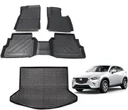 4Pcs Car Floor Mats for 2021 Mazda CX-5 2017-2022 Custom Fit All-Weather Floor Mat Liners Front & Rear Row Full Set Liner Non-Slip TPE Odourless
