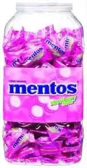 Mentos Strawberry Flavour Chewy Candy Jar Pack of 100 Free Shipping