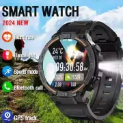 Military Smartwatch Men HD Screen Waterproof Heart Rate Health Monitor BT Call