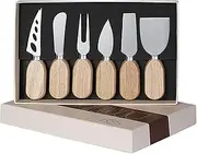 QYINXIU 6 Pcs Cheese Knives Set, Cheese Knife Set, Cheese Cutter Slicer Spreader Fork, Cheese Spreading Knife for Charcuterie Boards and Cutlery Gift Set