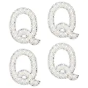 10Pack Iron on Letters Patch,4.5cm Self Adhesive Patches for Hat(White)