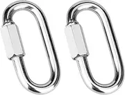 Vmuter 2Pcs 3.5" 304 Heavy Duty Stainless Steel Screw Chain Quick Links, Carabiner, 2450 LBS Capacity, Large Opening Chain Connector for Big Chain Connecting, Hammock Hanging, Hiking, Camping