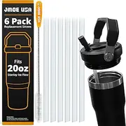 Jmoe USA 20oz Replacement Straws for Stanley IceFlow Tumbler with Flip Straw | 6-Pack With Premium Cleaning Brush | Food Grade & BPA Free