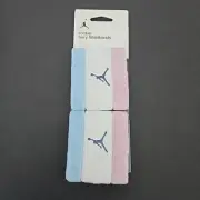 Nike Air Jordan Jumpman Logo Terry Wristbands Pink/White/Sky Blue OSFM New