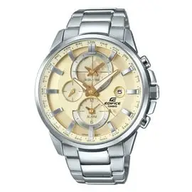 【防疫下殺↘】 CASIO EDIFICE ETD-310D-9A 金色面 兩地時間 世界地圖設計 不鏽鋼男錶 公司貨