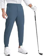 [MOVEUP] Men's Stretch Golf Sweatpants Pant with Zipper Pockets Tapered Athletic Joggers Track Workout Pants