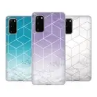 NATURE MAGICK METALLIC GEOMETRIC CUBE MARBLE SOFT GEL CASE FOR SAMSUNG PHONES 1