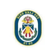 USS Lake Erie CG 70 Crest (U.S. Navy) REVERSE PRINT Transparent STICKER