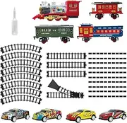 Electric Train Set,Classic Electric Train Toy Sound Train Set | Battery-Powered Railway Kit Locomotive Christmas Toy for Girls & Boys