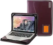 Broonel - Contour Series - Purple Heavy Duty Leather Protective Case - Compatible With HP EliteBook x360 1040 G8 2-in-1 14" Touchscreen Laptop