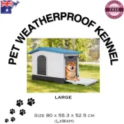 PET KENNEL OUTDOOR WATERPROOF PUPPY DOG CAT - WEATHERPROOF SHELTER - LARGE SIZE