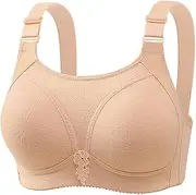 Large Sports Bras for Women Convenient Front Closure Bras No Underwire Supportive Full Coverage Bra Sports Bra with Padding