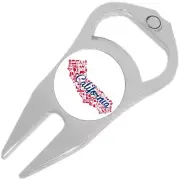 California State Golf Ball Marker Divot Repair Tool Bottle Opener