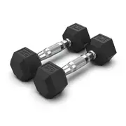 3kg x 2 Hex Rubber Coat Iron Dumbell Home Gym Strength Weight Commercial Grade