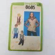 Vintage Simplicity 8685 Drawstring Button Vests Sewing Pattern 1970s Womens 14