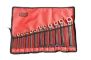 8-21mm 12pc Cr-V Reversible Ratchet Gear Spanner Wrench Set Canvas Roll Pouch