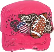 [hlc] TopHeadwear Winged Football Distressed Cadet Cap