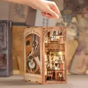 DIY The Secret Rhythm Book Nook Dollhouse with LED Light, Bookshelf Insert