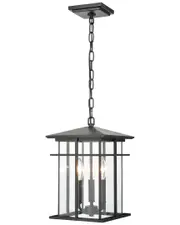 Artistic Home Oak Park 9'' Wide 3-Light Outdoor Pendant NoSize Black