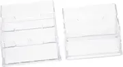 jojofuny 2Pcs Business Card Holder Multi Functional Card Storage Box with Compartments Convenient Stand for Office and Personal Use Card Case for Organizing Business