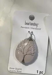 Wire Wrapped Rose Quartz Tree Of Life Pendant