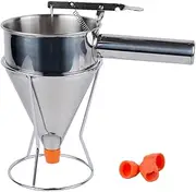 Pancake Batter Dispenser with Stand and Detachable Handle,1.2 L Stainless Steel Capacity Food Dispenser for Cupcakes, Takoyaki, Muffin, Waffle, Chocolate Balls