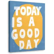 Inspirational Canvas Wall Art,Girly Wall Art,Yellow And Blue Preppy Funky Tod...