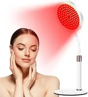 Red Light Lamp with Base, 140LEDs Red Lamp with Timer, 360° Gooseneck Adjustment & Adjustment Brightness RED LED Light for Yoga/Meditation/Resting