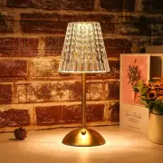 Wireless Lamp, Crystal Table Lamp, Tri-Color Dimmable LED Gold Base Table Lam...