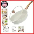 Induction Compatible White Frying Pan with Ceramic Coating - 10" Convenience