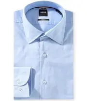 $138 Hugo Boss Men's Sharp Oxford Dress Shirt, Pastel Blue, L 16.5 32/33